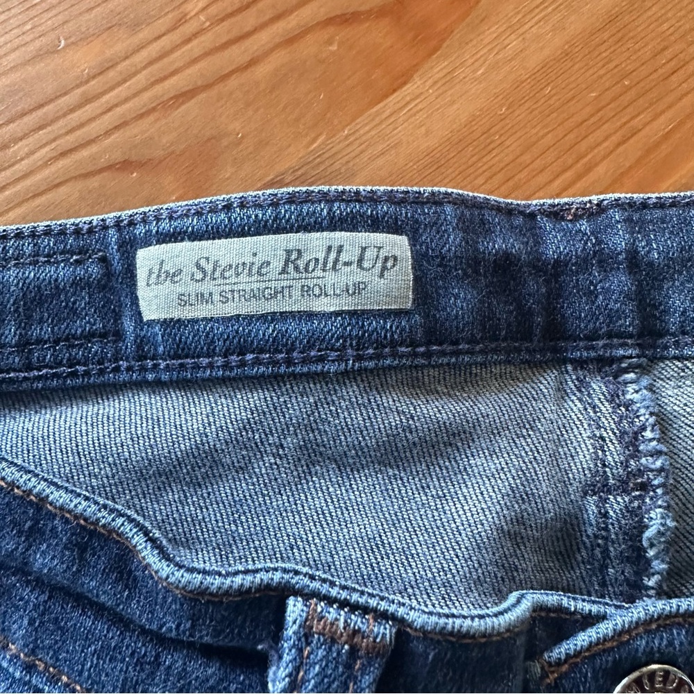 AG “The Stevie Roll-Up” slim straight cuffed blue jeans Size 26 - Picture 4 of 12